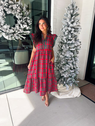 Plan Ahead Plaid Midi Dress