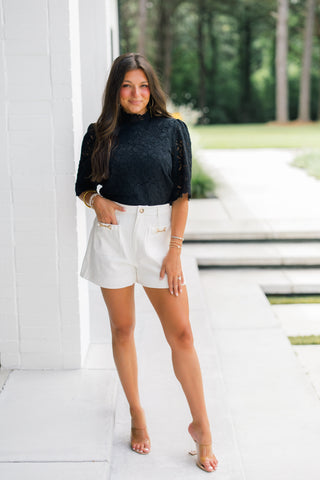 Glimmer & Go White Shorts