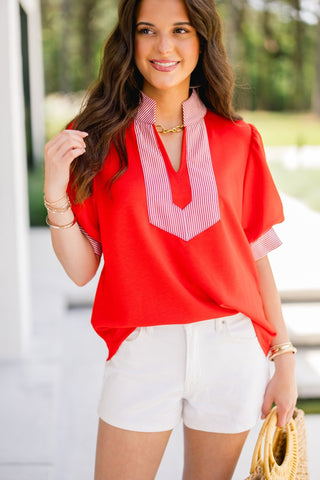The Regatta Top – Red - Instyle Boutique