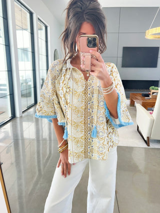 Golden Honey Printed Top - Instyle Boutique