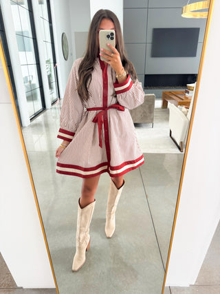 Riley Rust Striped Dress