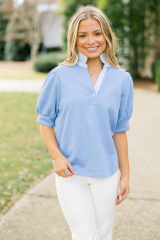 Easy On Me Periwinkle Top - Instyle Boutique