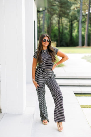 Avenue Black & White Striped Set - Instyle Boutique