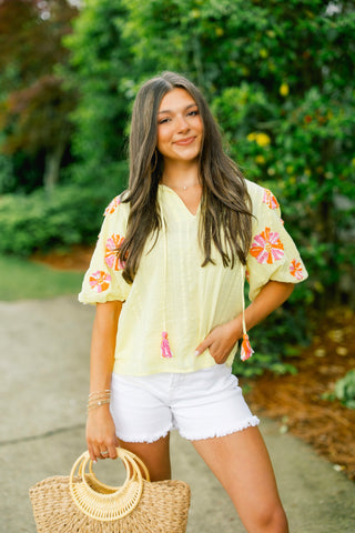 Seeking Sunshine Embroidered Top ~FINAL SALE~