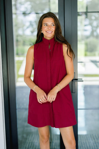The Crimson Edit Sleeveless Dress - Instyle Boutique