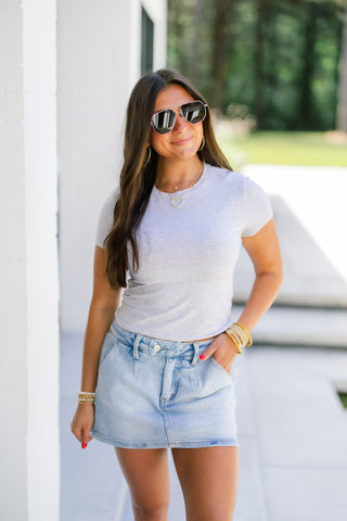 The Right Impression Denim Skort - Instyle Boutique