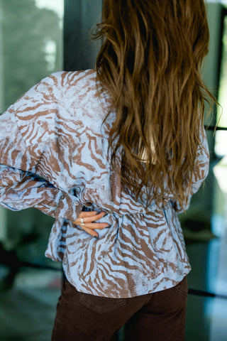 Something Blue Animal Print Top - Instyle Boutique