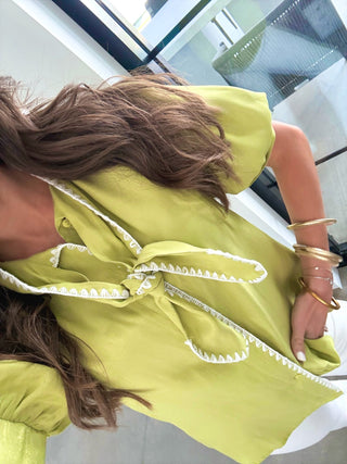 Charming Chartreuse Puff Sleeve Blouse - Instyle Boutique