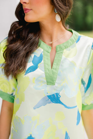 Citrus Garden Puff Sleeve Jacquard Dress - Instyle Boutique