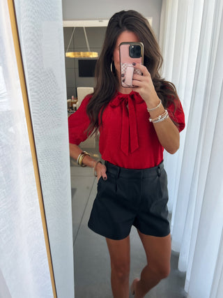 Red Shimmer and Shine Bow Top