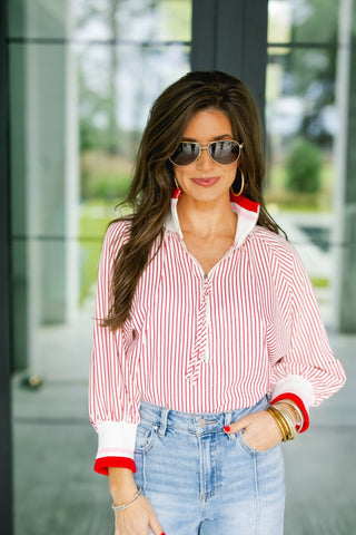 Flirting with Fire Red Striped Top - Instyle Boutique