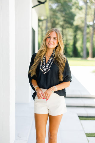 Daring Diva Black Leopard Top