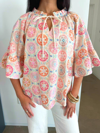 Sunny Medallion Popover Top - Instyle Boutique