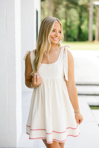 Rosie Cream Tie Dress