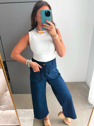 Scallop & Stroll Wide Leg Pants - Instyle Boutique