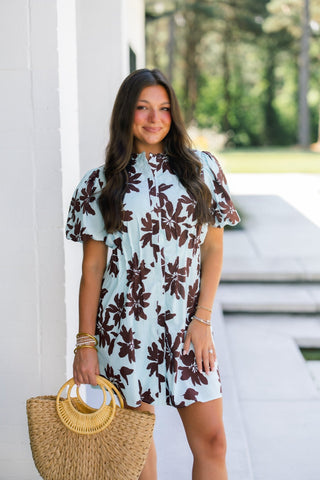 Cocoa Blue Blossom Dress - Instyle Boutique