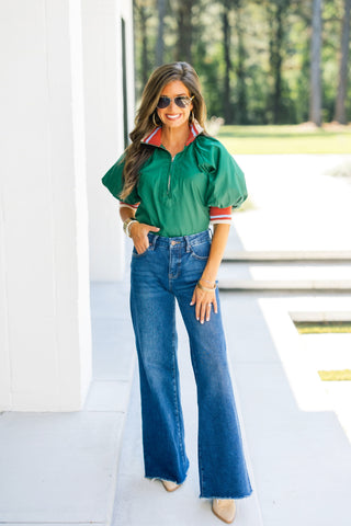 Get Ready For Fall Green Top