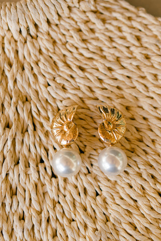 Shell and Pearl Earrings