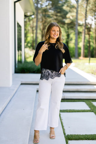 Cute and Classy Black Lace Top - Instyle Boutique