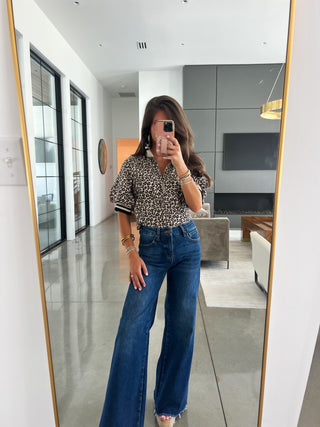 Whatever She Wants Taupe Leopard Top
