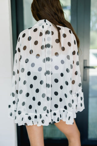 Drama Dot Chiffon Top - Instyle Boutique