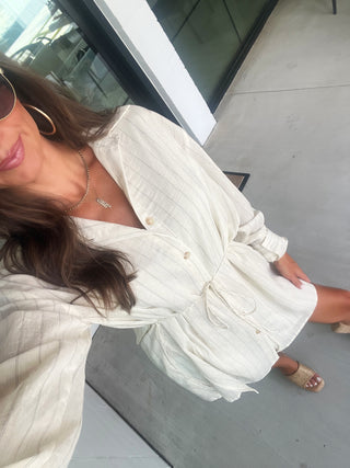 On To The Next Oatmeal Romper