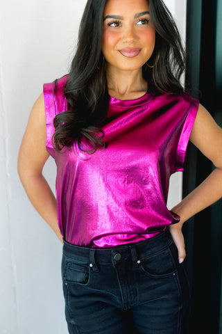 Bejeweled Magenta Top - Instyle Boutique