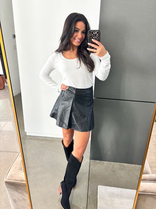 For The Frills Leather Flare Skirt - Instyle Boutique