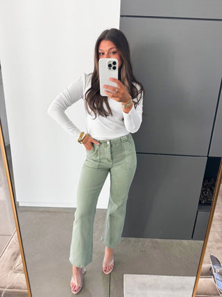 Walk Away Sage Denim - Instyle Boutique