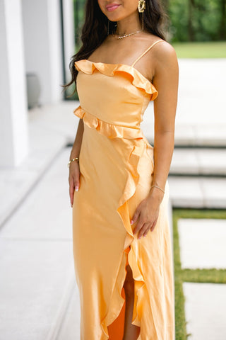Apricot Breeze Ruffle Maxi - Instyle Boutique