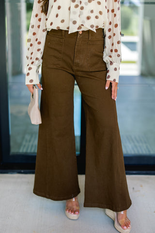 As Promised Brown Denim Pants