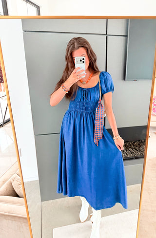 The Lone Star Denim Midi Dress - Instyle Boutique