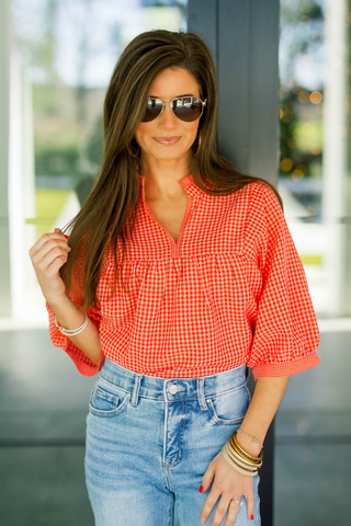 Red Plaid Punch Top - Instyle Boutique