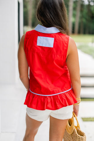 Right On Time Red Tank - Instyle Boutique