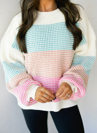 Aqua Mix Multi Sweater - Instyle Boutique
