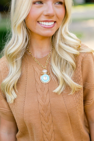 Camel Craze Short Sleeve Sweater - Instyle Boutique