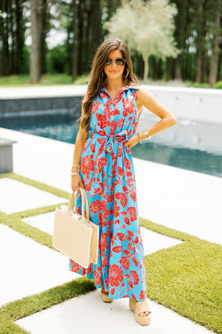 What's New Blue Floral Dress