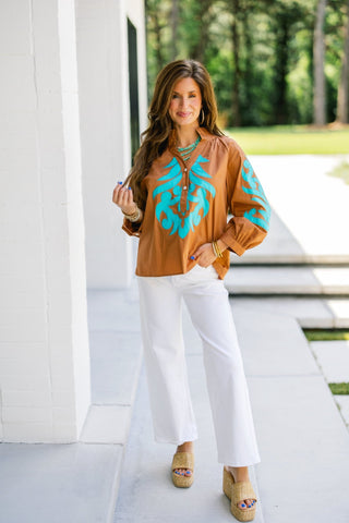 Moonlit Lagoon Top-Toffee - Instyle Boutique