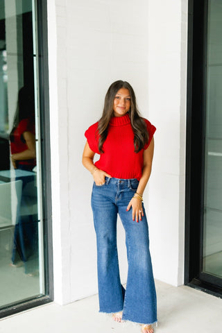 Sweeter Days Red Sweater Top - Instyle Boutique