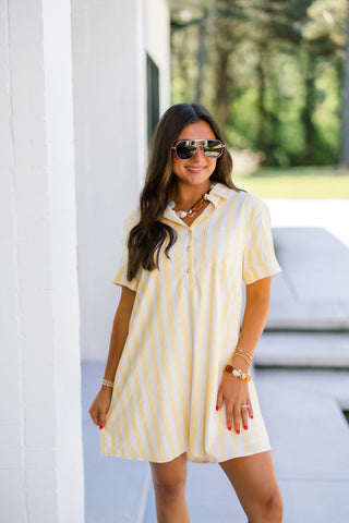 Sunny Side Stripe Shirt Dress - Instyle Boutique