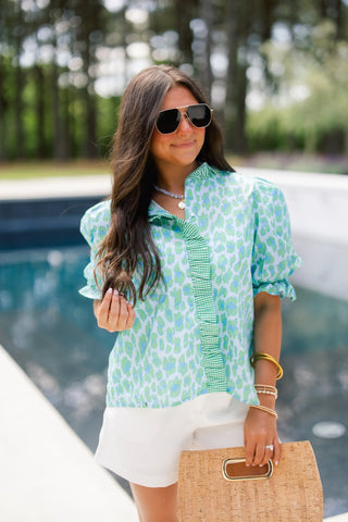 Brighter Days Green Leopard Top - Instyle Boutique