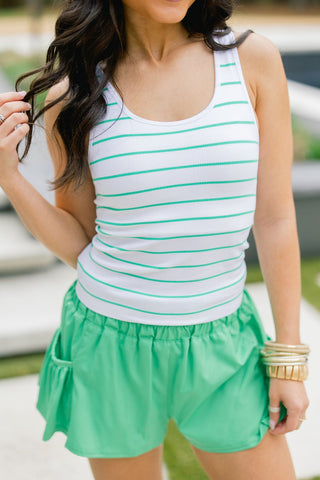 Green Pop Striped Seamless Tank - Instyle Boutique