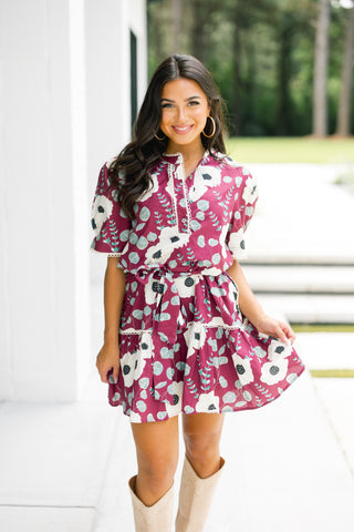 One Of Those Days Plum Floral Dress