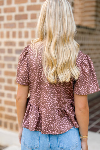 Fantastic Fawn Print Pink & Brown Top - Instyle Boutique