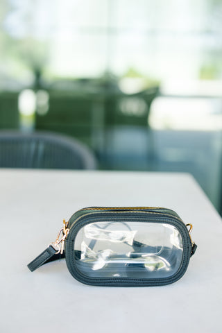 Clear Crossbody Stadium Bag- Black