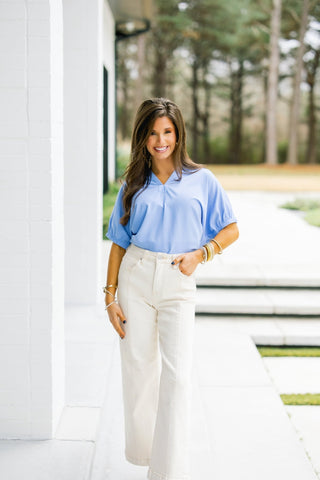 Business Babe Blue Top - Instyle Boutique