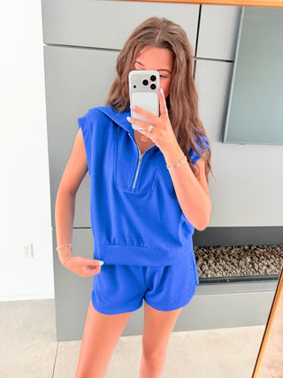 Sunshine Sporty Two-Piece Set-Cobalt - Instyle Boutique