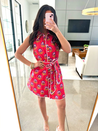 Poppy Red Floral Dress - Instyle Boutique