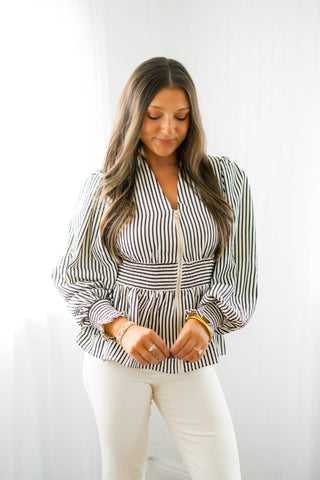So Little Time Striped Top - Black - Instyle Boutique