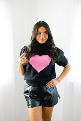 With All My Heart Puff Sleeve Sweater